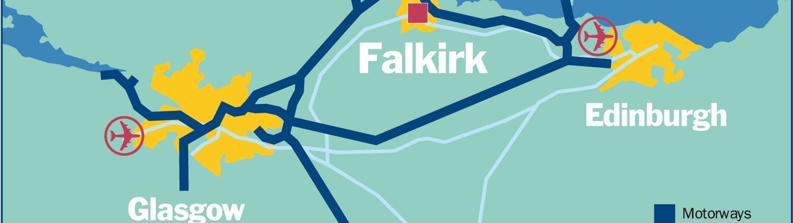 Falkirk from Edinburgh and Glasgow