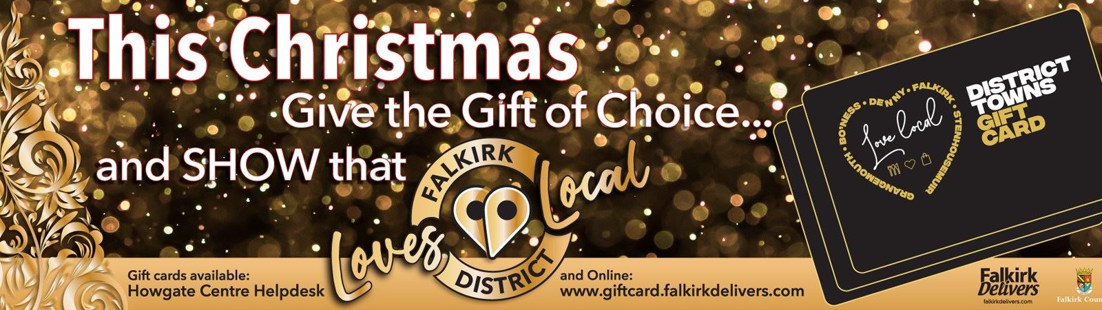 Falkirk district towns gift card Christmas 